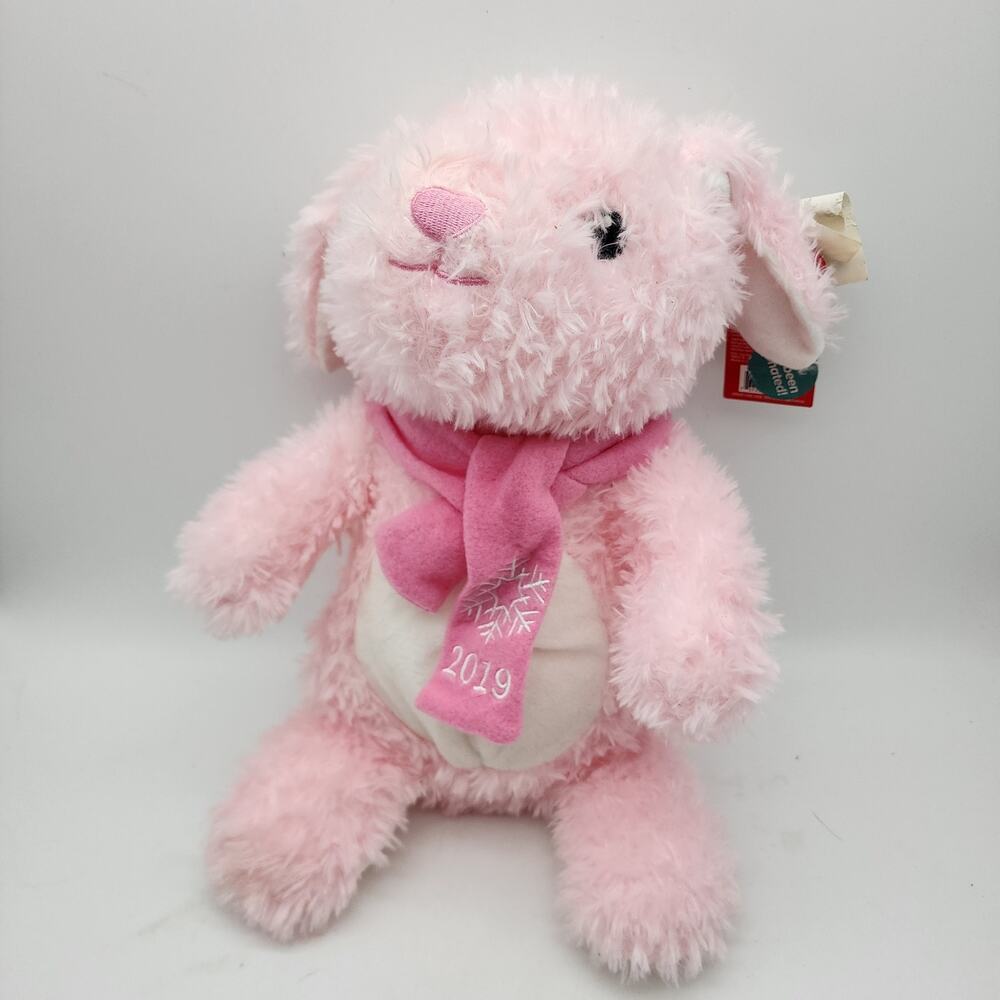 PetSmart Hope the Pink Rabbit Plush Dog Toy 15" Scarf Sewn Eyes Squeaker 2019